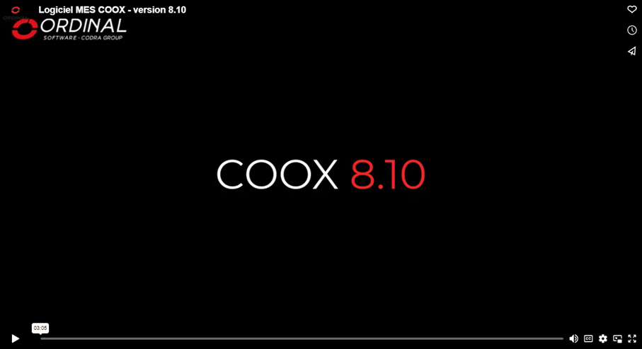 Vidéo : nouvelle version 8.10 du logiciel MES COOX